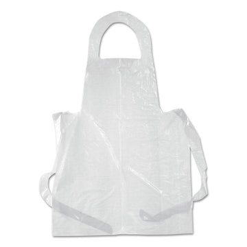 Boardwalk® Poly Apron, 28 X 55, 1 Mil, One Size Fits All, White, 100-pack freeshipping - TVN Wholesale